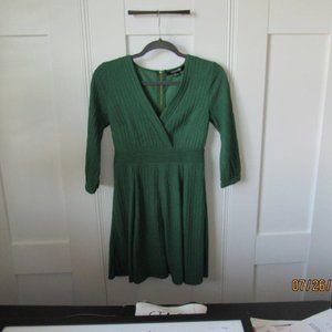 Green v-neck dress